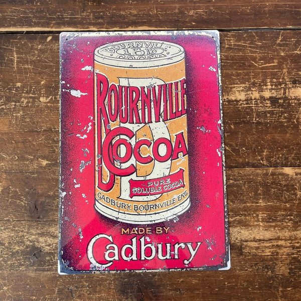 Vintage Metal Sign - Retro Advertising Cadbury Bournville Cocoa - Image 3