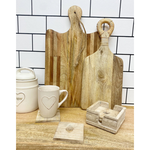 Set Of Six Wooden Heart Coasters - Image 3