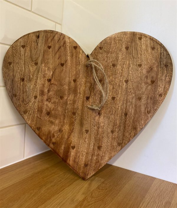 Heart Shaped Wooden Chopping Board 40cm - Image 4