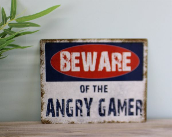 Vintage Metal Sign - Beware Of The Angry Gamer - Image 2