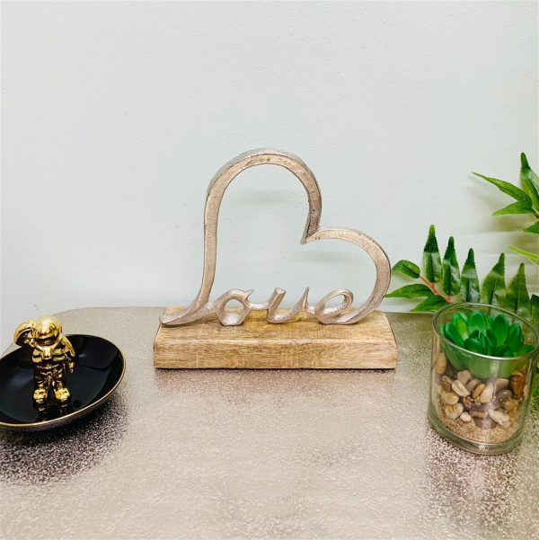 Metal Heart of Love On A Wooden Base - Image 2