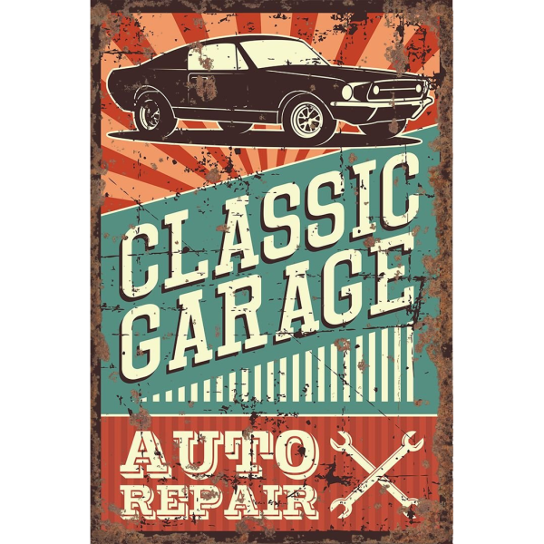 Vintage Metal Sign - Classic Garage Auto Repair