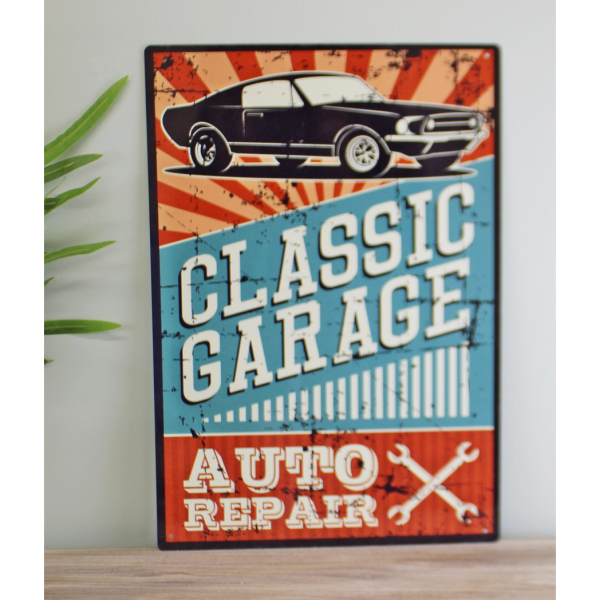 Vintage Metal Sign - Classic Garage Auto Repair - Image 2