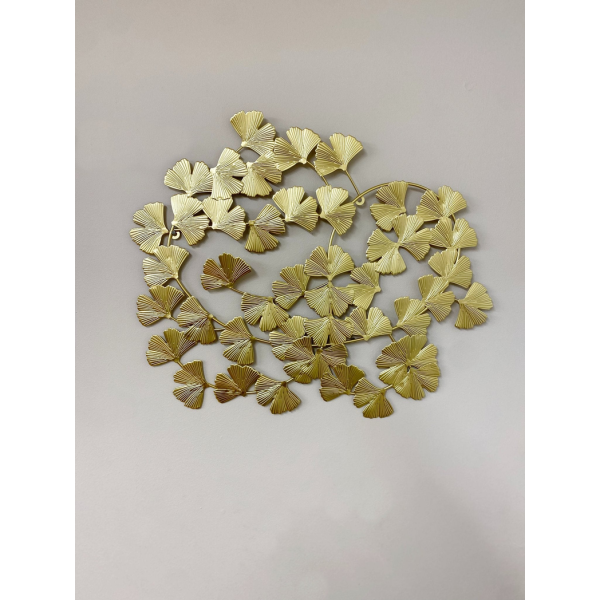 Gold Metal Lotus Leaf Wall Art 50cm - Image 2