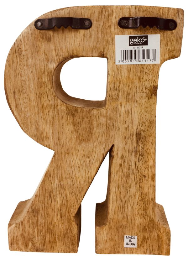Hand Carved Wooden Embossed Letter R - Image 2