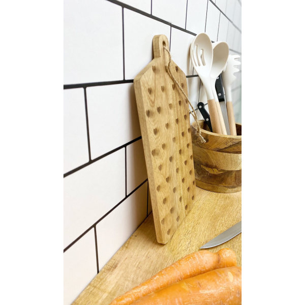 Hearts Design Engraved Wooden Cheese Board - Image 2