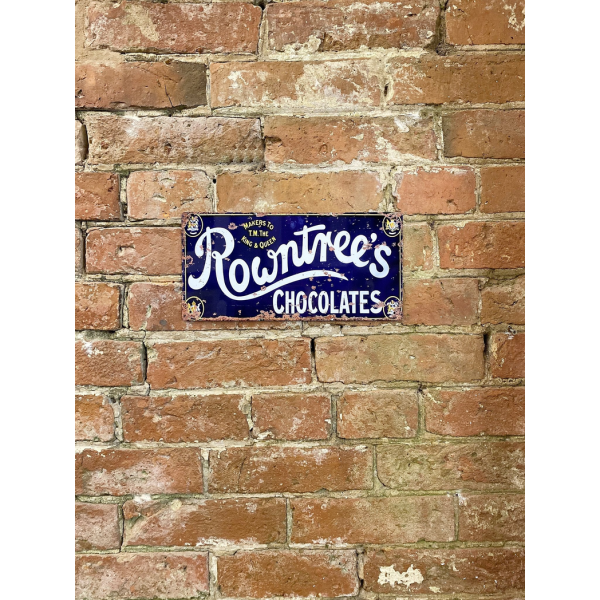 Metal Advertising Wall Sign - Rowntrees Chocolate Blue - Image 2