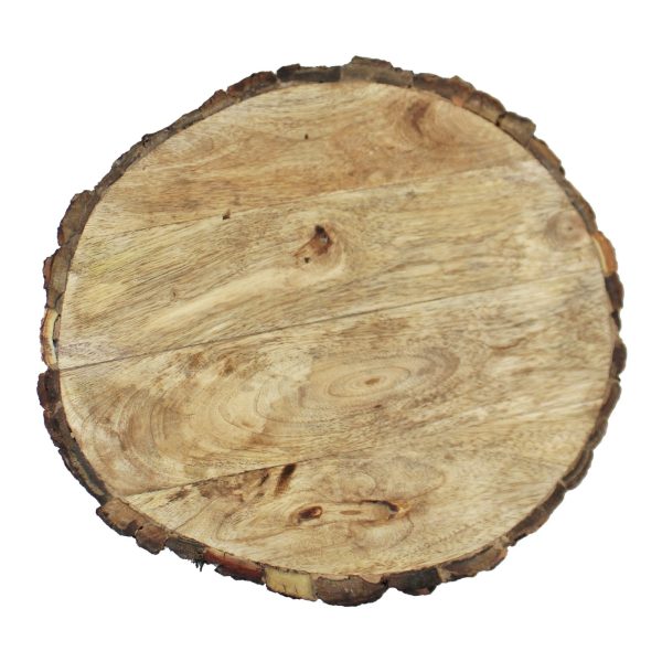 Round Wooden Bark Design Chopping/Serving Board, 30cm. - Image 3