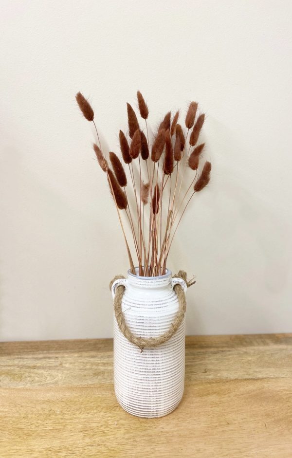 Set of Two Natural Dried Lagarus Bouquets in Cream & Brown - Image 2