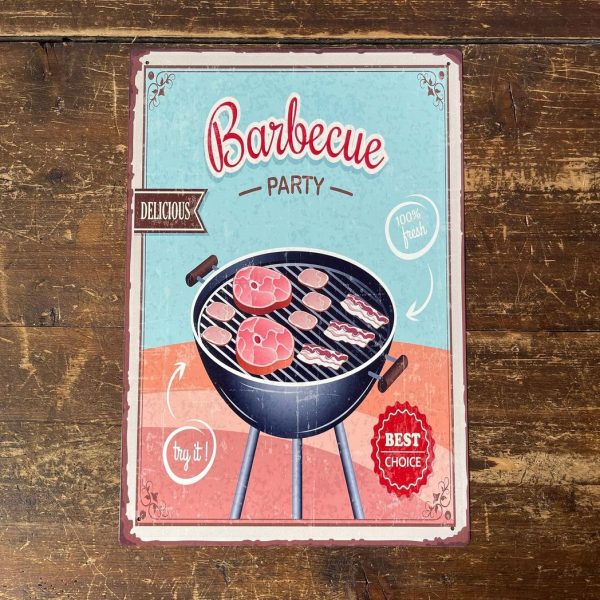 Vintage Metal Sign - Retro Barbecue Party Sign - Image 3