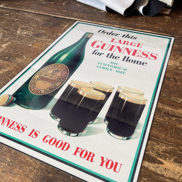 Vintage Metal Sign - Retro Advertising, Large Guinness For Home - Image 2