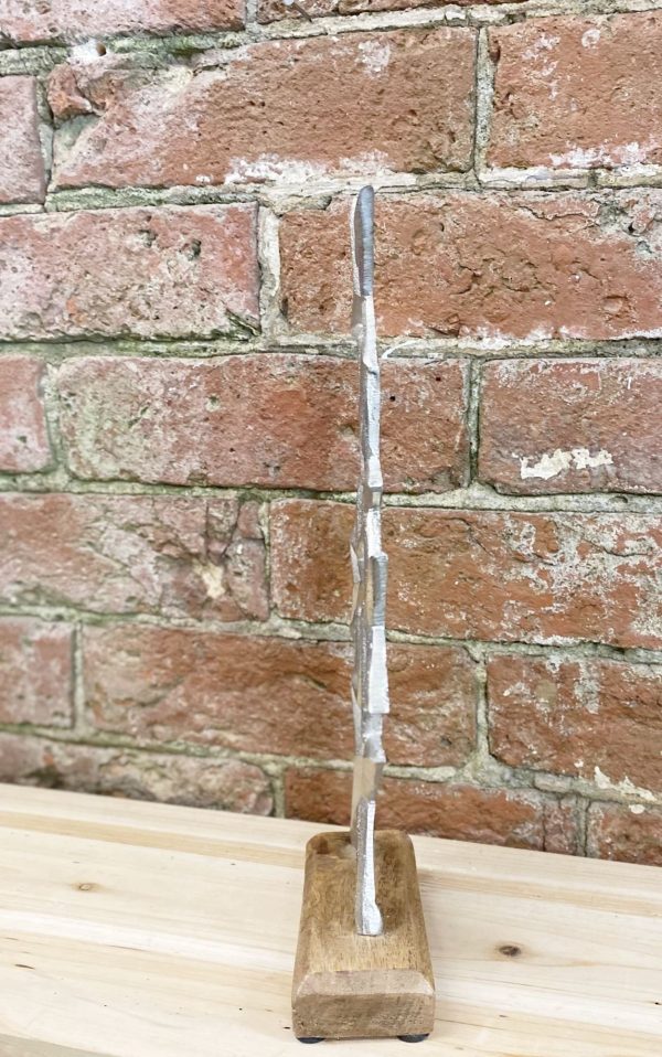 Silver Metal Stars On Wood Plinth - Image 2