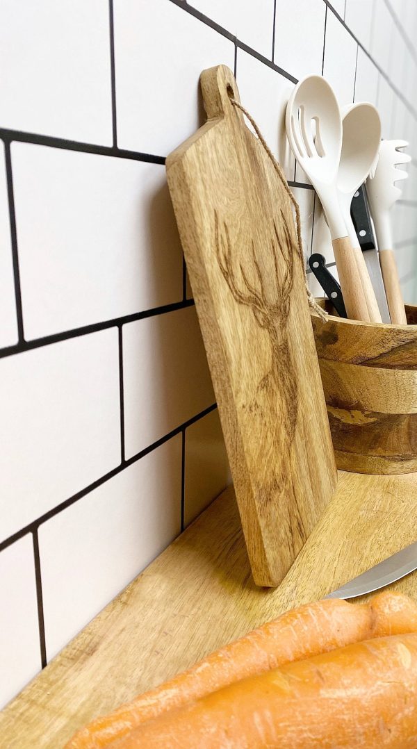 Stag Engraved Wooden Cheese Board - Image 2