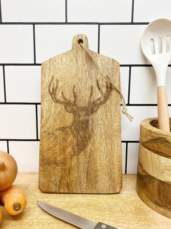 Stag Engraved Wooden Cheese Board - Image 3