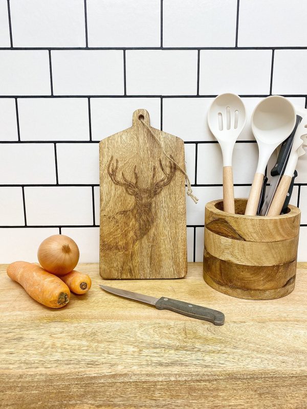 Stag Engraved Wooden Cheese Board - Image 4