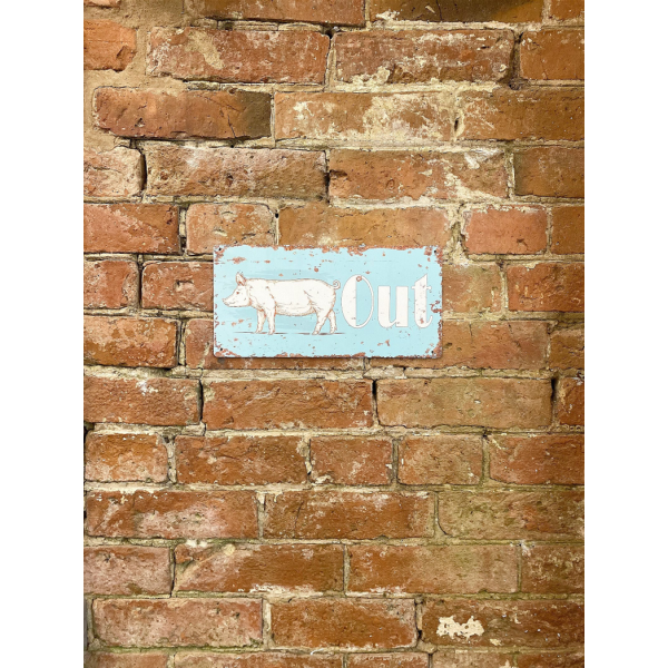 Kitchen Metal Wall Sign - Pig Out - Image 2
