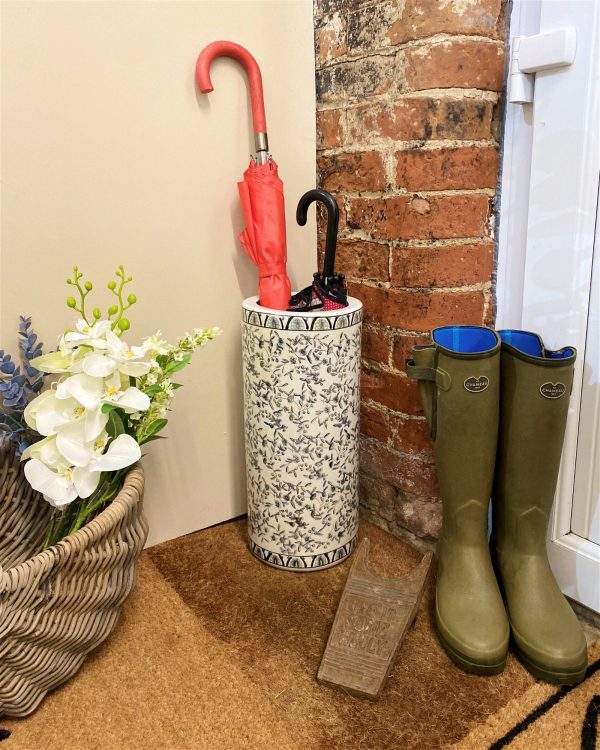 Blue And White Ditsy Print Umbrella Stand - Image 3