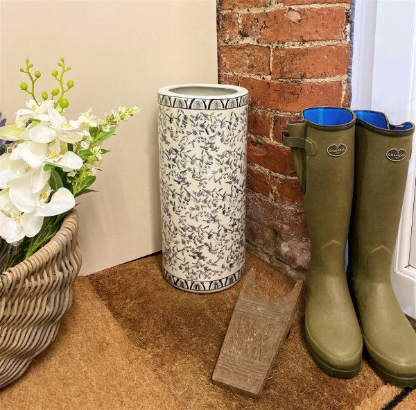 Blue And White Ditsy Print Umbrella Stand - Image 4