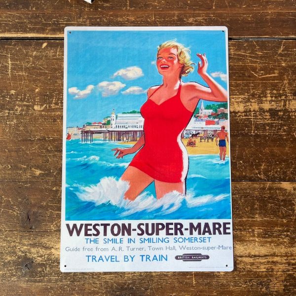 Vintage Sign British Railways Retro Advertising, Weston-Super-Mare, Somerset - Image 3