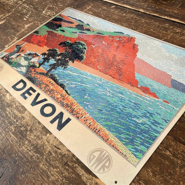 Vintage Metal Sign - Great Western Railway, Devon - Image 2