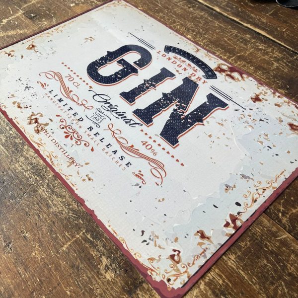 Vintage Metal Sign - Retro Advertising London Dry Gin - Image 2