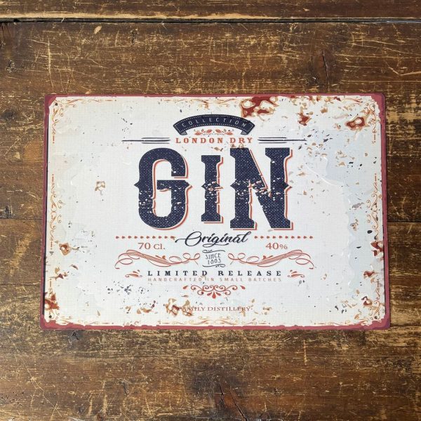 Vintage Metal Sign - Retro Advertising London Dry Gin - Image 3