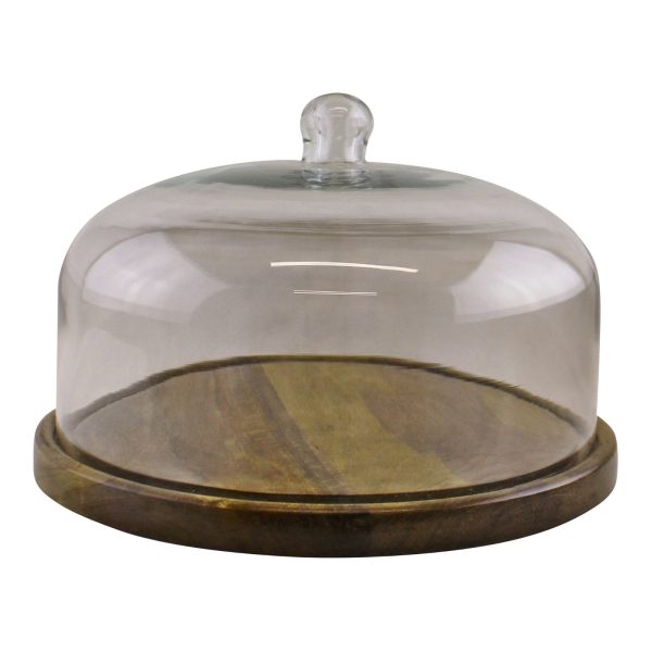 Mango Wood Cake Stand With Glass Dome - Image 4