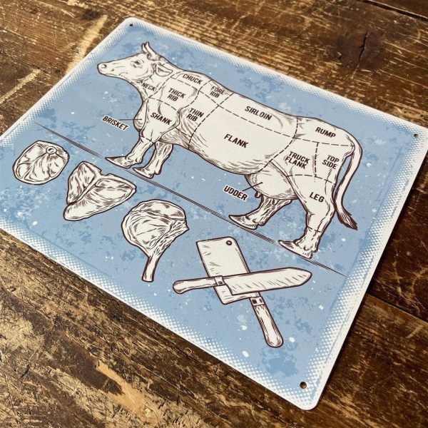 Vintage Metal Sign - Butchers Cuts of Beef Retro Sign - Image 2