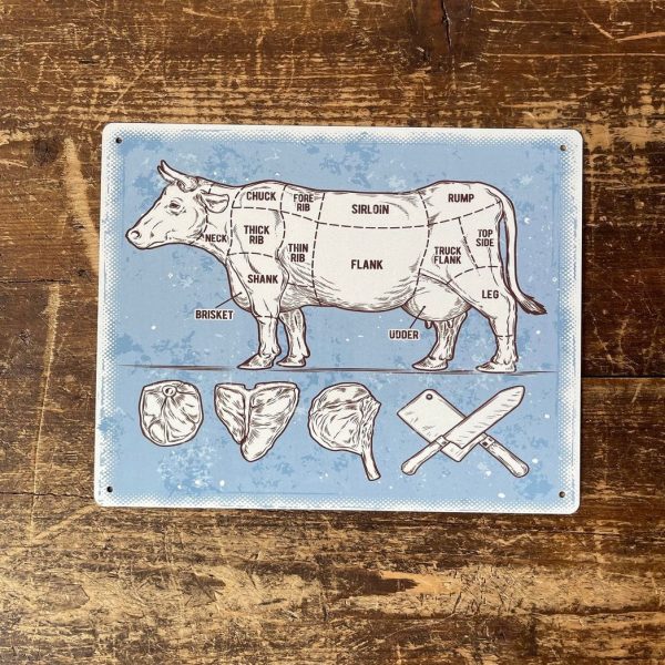 Vintage Metal Sign - Butchers Cuts of Beef Retro Sign - Image 3