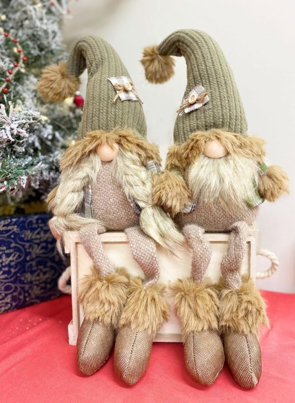 Sitting Mr & Mrs Santa Gonks With Dangly Legs - Image 4