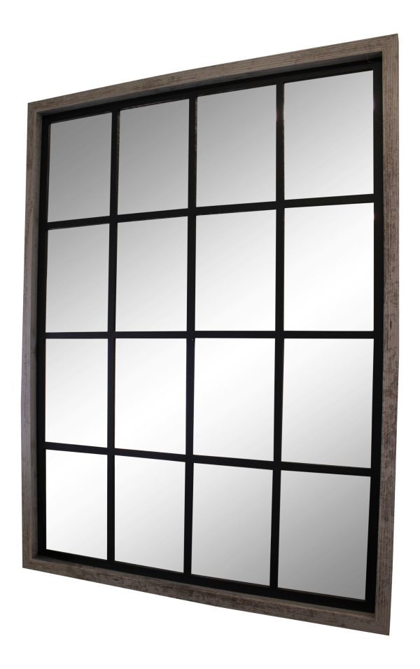 Grey Window Style Wall Mirror 60x80cm - Image 3