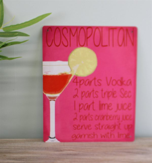 Vintage Metal Sign - Cosmopolitan Cocktail Recipe - Image 2