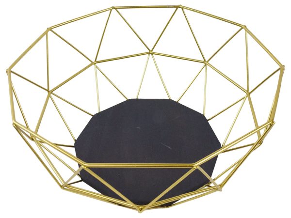 Golden Geometric Style Wire Bowl - Image 4