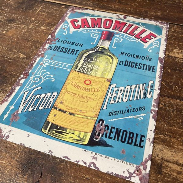 Vintage Metal Sign - Retro Advertising, Camomile Liqueur - Image 2