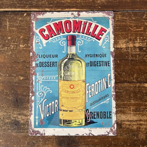 Vintage Metal Sign - Retro Advertising, Camomile Liqueur - Image 3