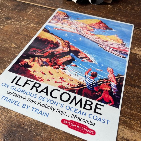 Vintage Metal Sign - British Railways Retro Advertising, Ilfracombe - Image 2