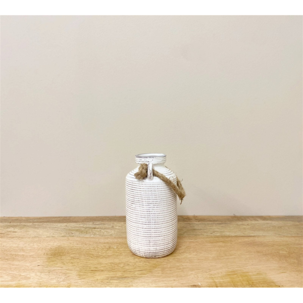 Small Stone Vase with Rope Handle - Image 4
