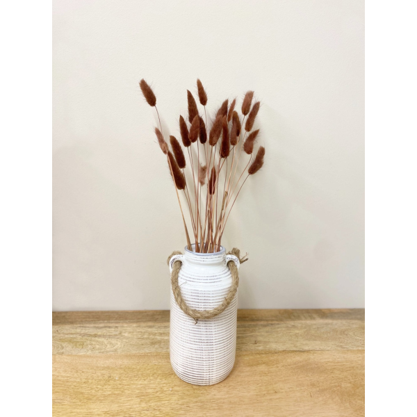 Small Stone Vase with Rope Handle - Image 6
