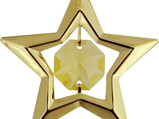 Crystocraft Goldtone Star Swarovski Crystal Set Decorative Suction Cup
