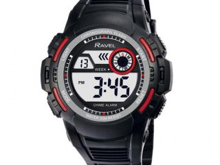 Ravel Mens 3ATM Digital Sports Red/Black Watch RDG.14.13
