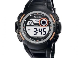 Ravel Mens 3ATM Digital Sports Black/Stone Watch RDG.14.12