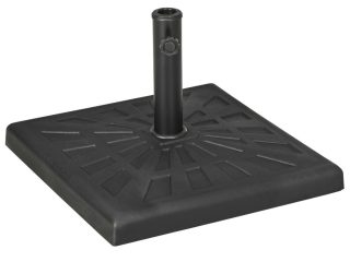 Outsunny 19kg Square Resin Garden Parasol Base for Poles of 32mm, 38mm, 48mm
