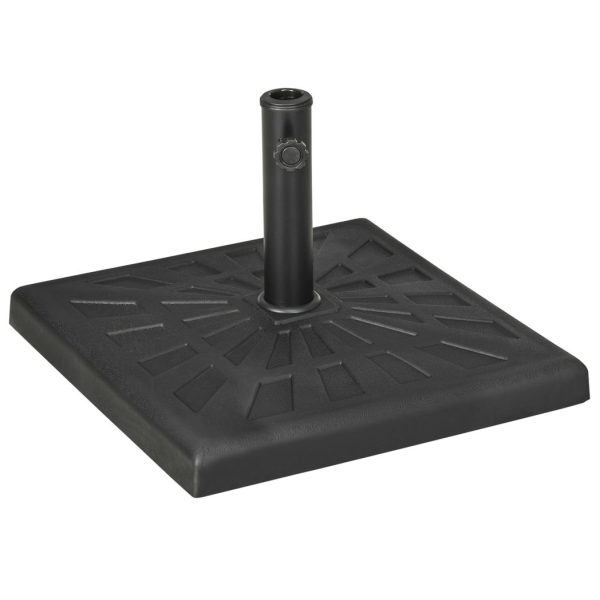 Outsunny 19kg Square Resin Garden Parasol Base for Poles of 32mm, 38mm, 48mm