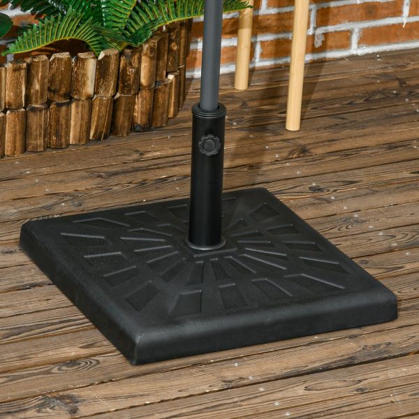 Outsunny 19kg Square Resin Garden Parasol Base for Poles of 32mm, 38mm, 48mm - Image 2