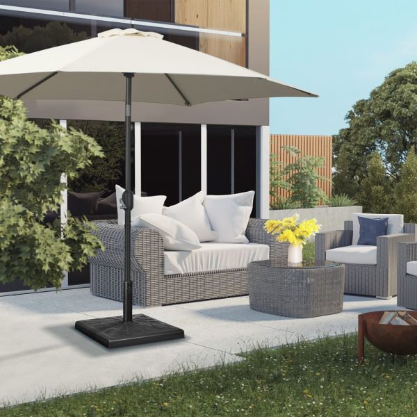 Outsunny 19kg Square Resin Garden Parasol Base for Poles of 32mm, 38mm, 48mm - Image 6