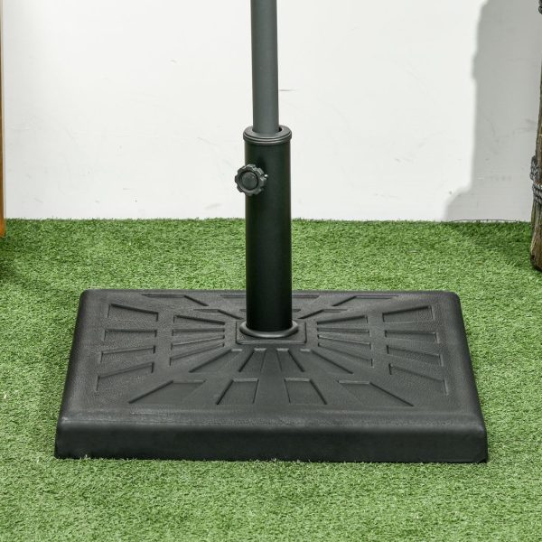 Outsunny 19kg Square Resin Garden Parasol Base for Poles of 32mm, 38mm, 48mm - Image 7