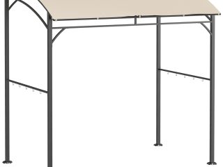 Outsunny 2.2 x 1.5 m BBQ Gazebo Tent Sun Shade with Canopy and 10 Hooks, Beige