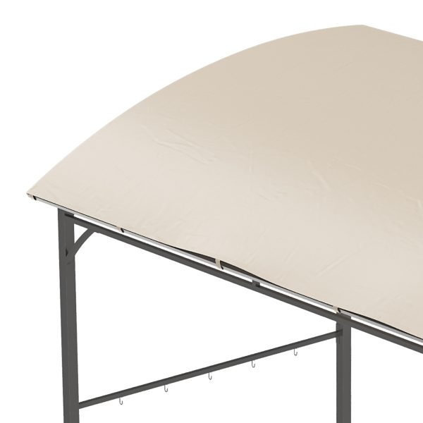 Outsunny 2.2 x 1.5 m BBQ Gazebo Tent Sun Shade with Canopy and 10 Hooks, Beige - Image 7