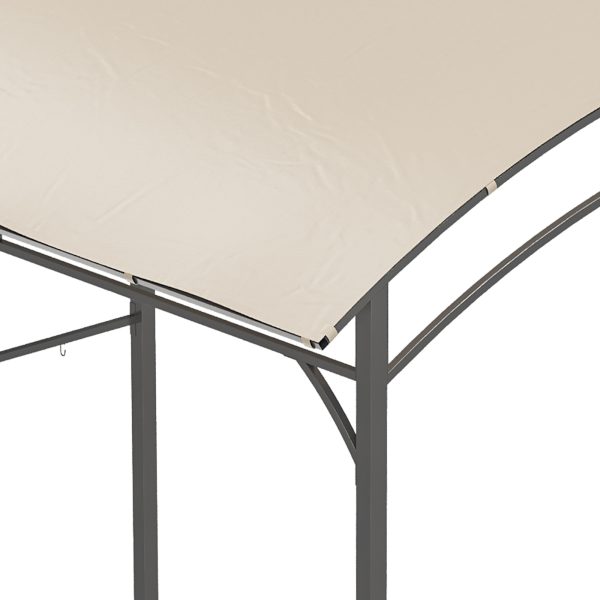 Outsunny 2.2 x 1.5 m BBQ Gazebo Tent Sun Shade with Canopy and 10 Hooks, Beige - Image 8