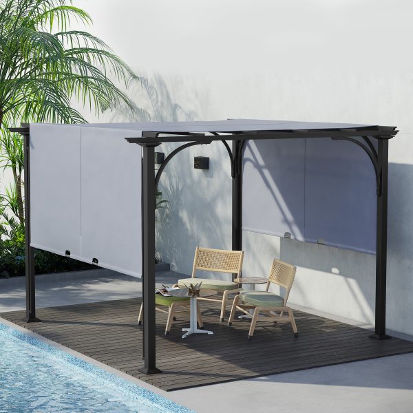 Outsunny Outdoor Retractable Pergola Garden Sun Shade Patio Canopy Shelter - Image 2